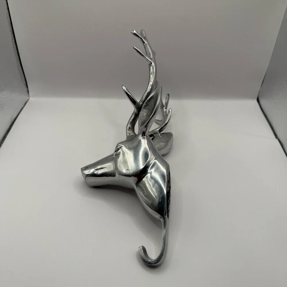 Z Gallerie Silver Stag Deer Head Hook Wall Decor